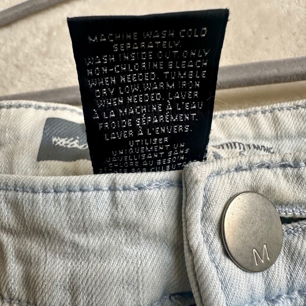 Mossimo Premium Denim Distressed Jean Shorts Size 14 Light Wash Cutoff Summer - Picture 3 of 4